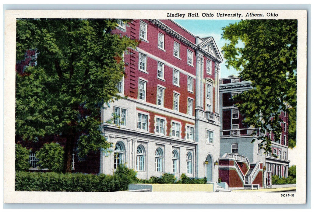 c1930's Lindley Hall Ohio University Athens Ohio OH Vintage Postcard