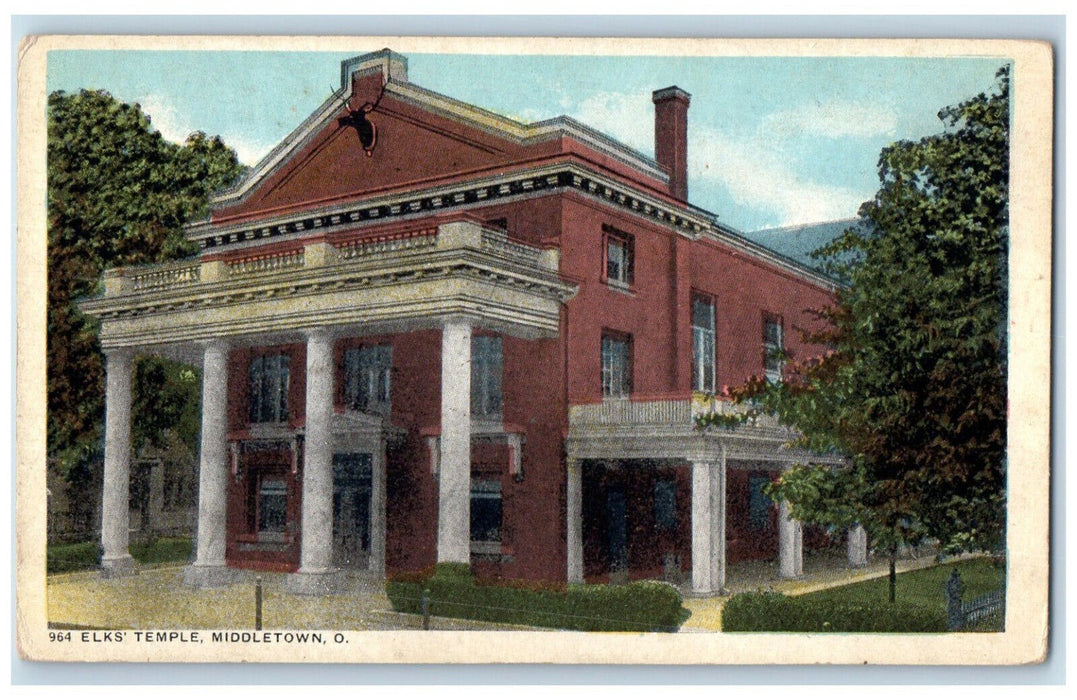 c1940's Elks Temple Building Middletown Ohio OH Vintage Unposted Postcard