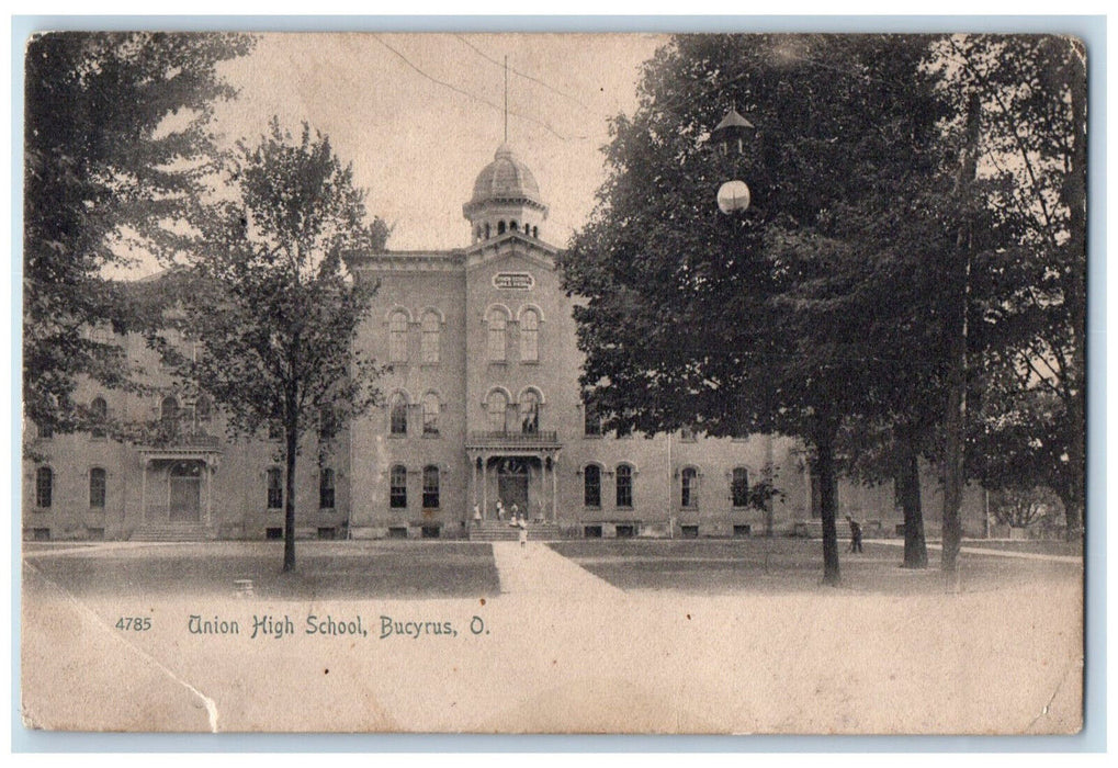 c1905 Union High School Building Bucyrus Ohio OH Antique Unposted Postcard