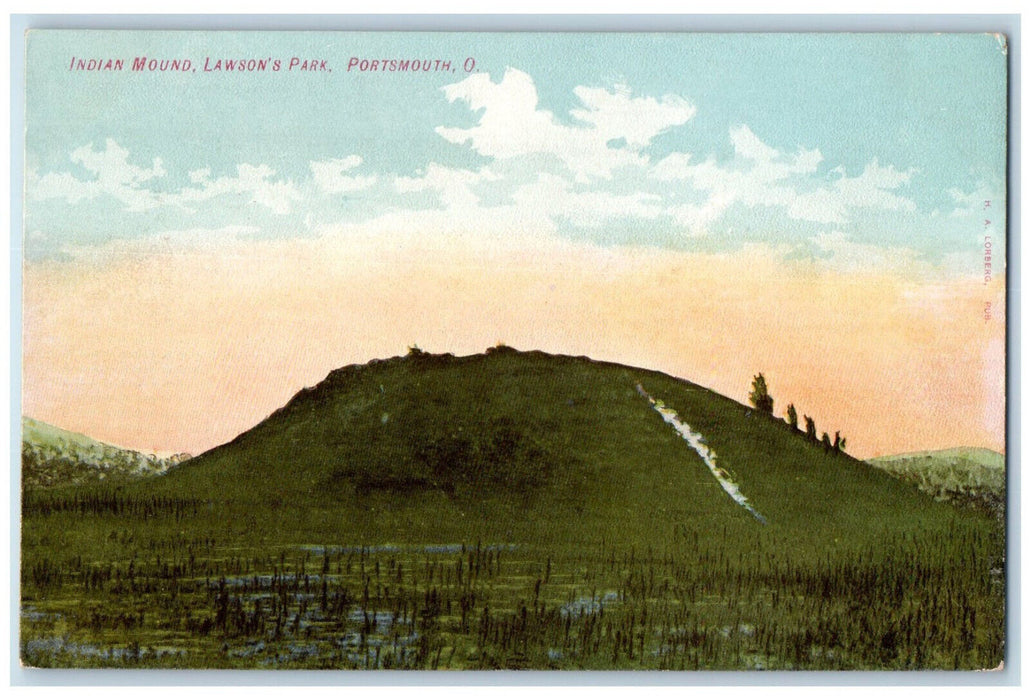 c1910 Indian Mound Lawson's Park Portsmouth Ohio OH Antique Postcard