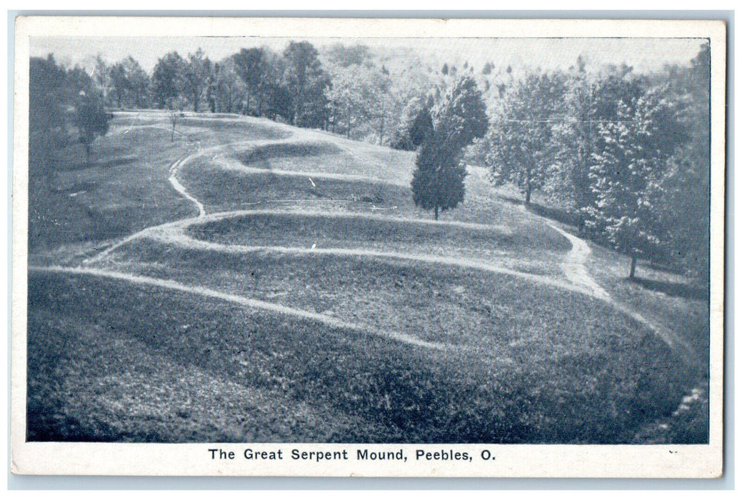 c1920's The Great Serpent Mound Pebbles Ohio OH Unposted Antique Postcard