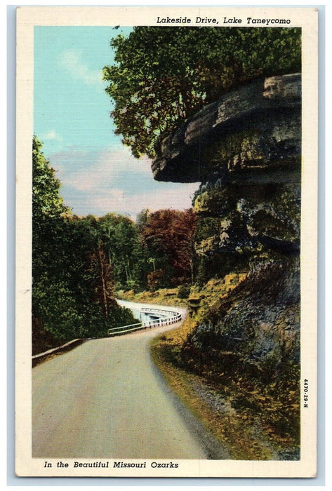 Lakeside Drive Lake Taneycomo In The Beautiful Missouri Ozarks MO Postcard