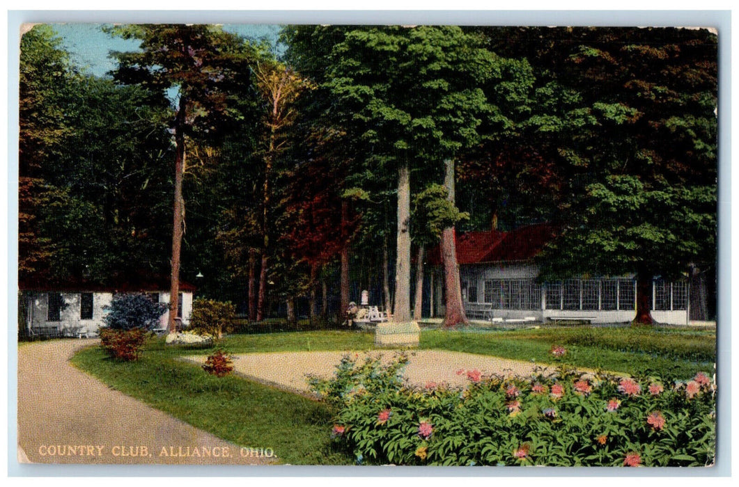 c1910 View of Country Club Alliance Ohio OH Antique Unposted Postcard