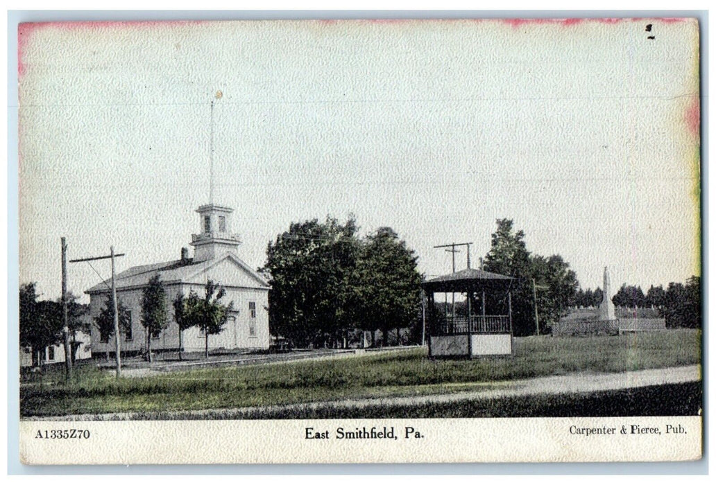 1951 Church And Pavilion East Smithfield Pennsylvania PA Posted Vintage Postcard