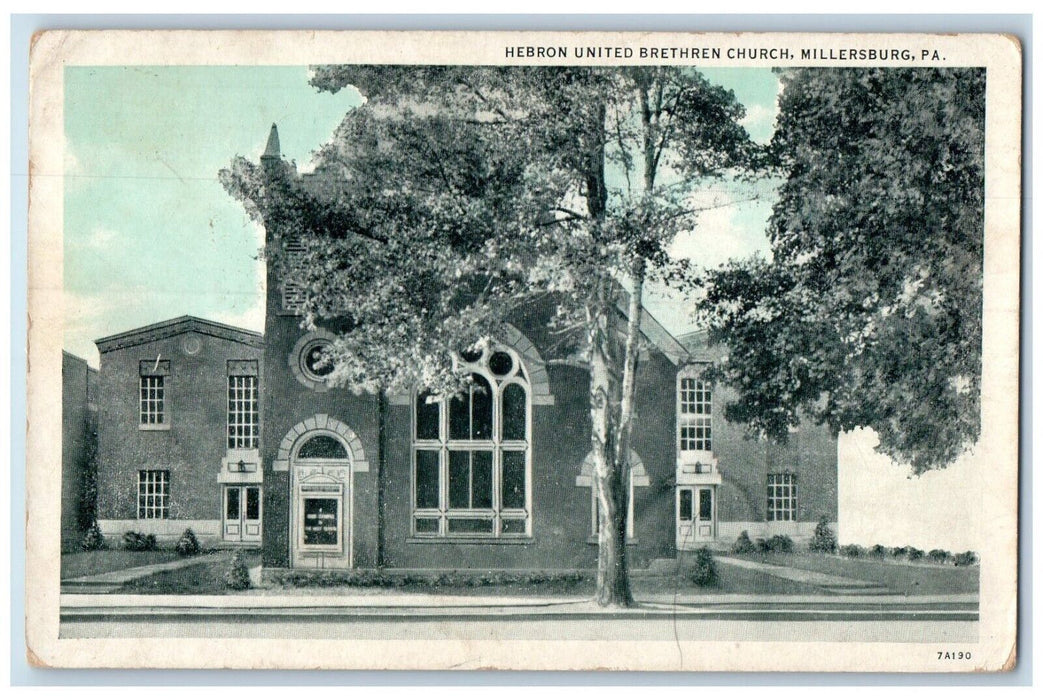 c1930's Hebron United Brethren Church Millersburg Pennsylvania PA Postcard