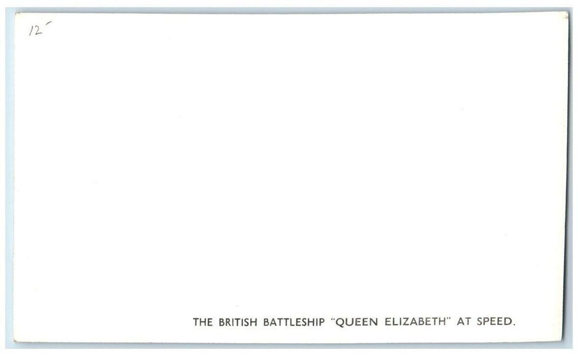c1940's British Battleship Queen Elizabeth WWII View RPPC Photo Postcard