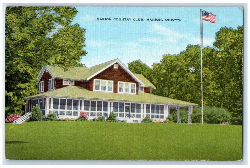 c1940's Marion Country Club Marion Ohio OH Vintage Unposted Postcard