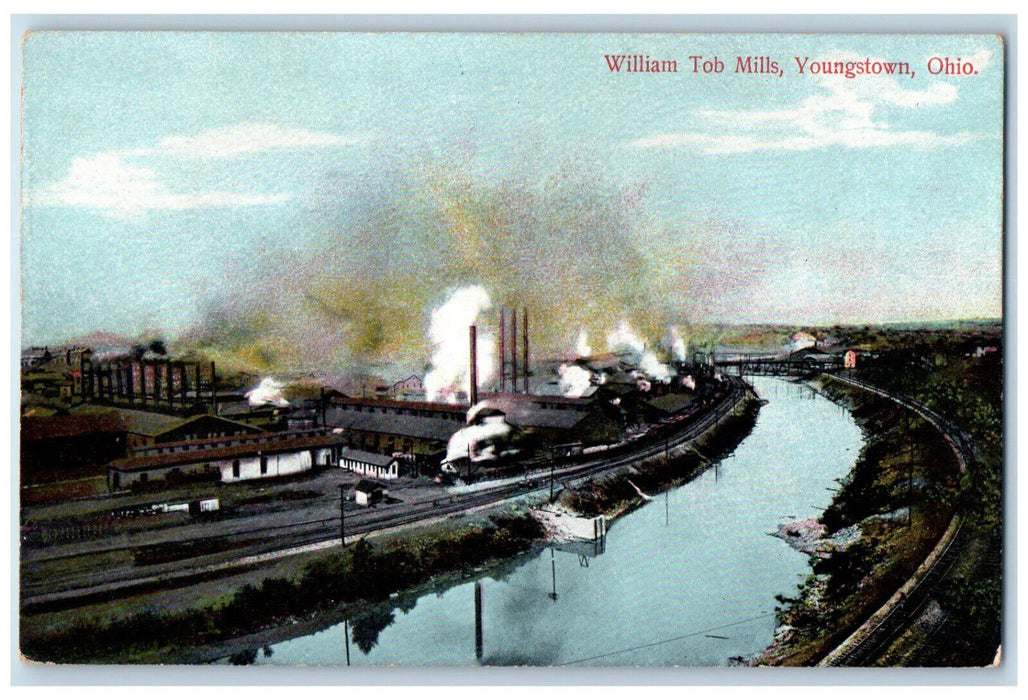 c1905 Train Locomotive William Tob Mills Youngstown Ohio OH Postcard