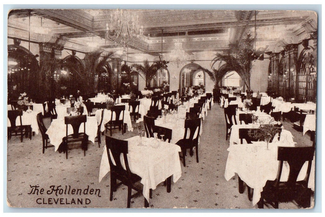 c1950's Dining Room The Hollenden Cleveland Ohio OH Vintage Unposted Postcard