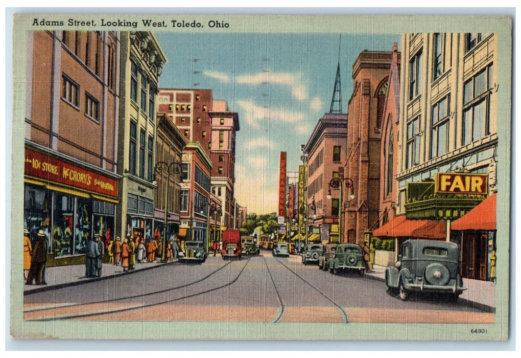 1950 Mcrory's Store Fair Paramount Adams Street Toledo Ohio OH Postcard