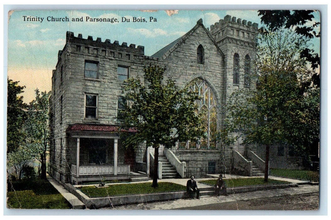 1916 Trinity Church And Parsonage Du Bois Pennsylvania PA Antique Postcard