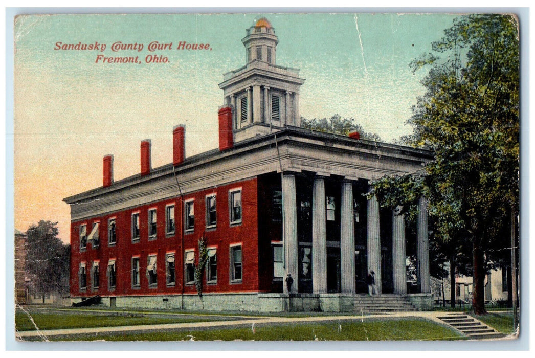 c1910 Sandusky County Court House Fremont Ohio OH Antique Unposted Postcard