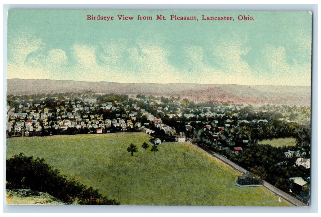 c1910 Birdseye View from Mt.Pleasant Lancaster Ohio OH Unposted Postcard