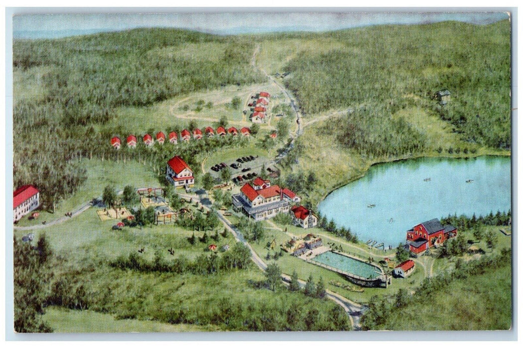 Birds Eye View Of Ski Hi Lodge Poconos Eight East Stroudsburg PA Postcard