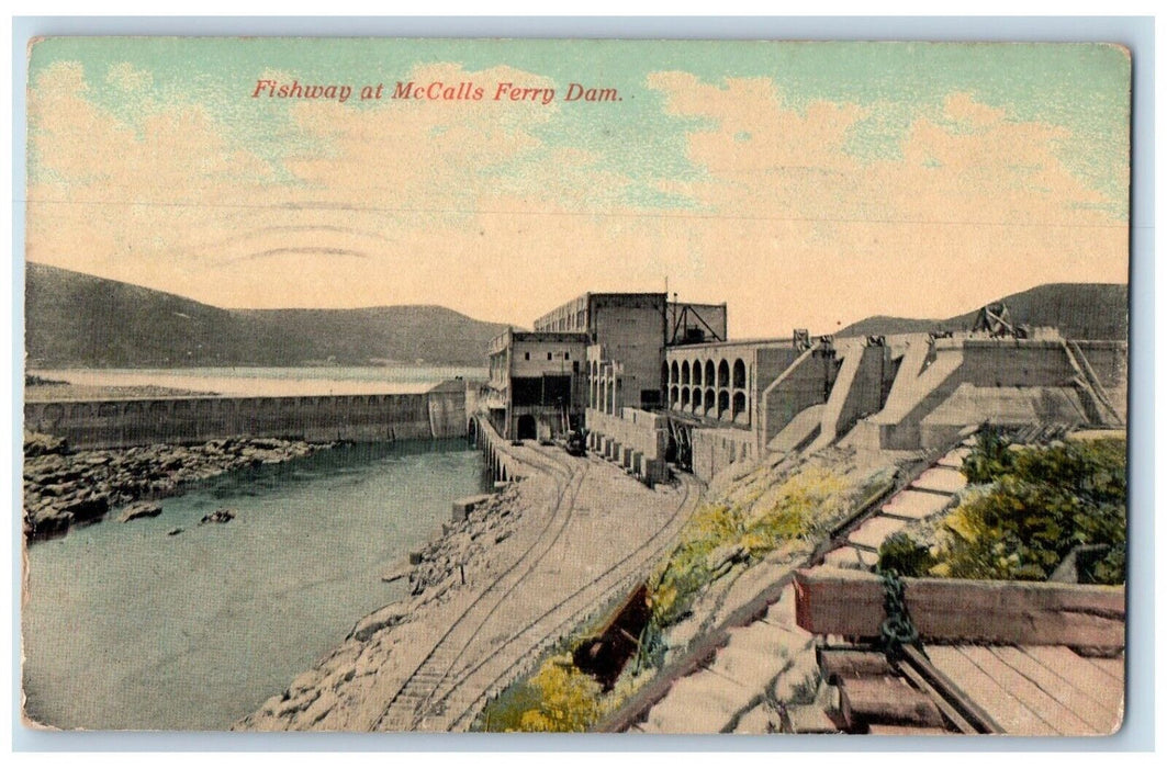 1913 Fishway At McCalls Ferry Dam Lancaster Pennsylvania PA Antique Postcard