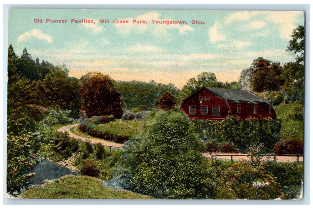 1912 Old Pioneer Pavillion Mill Creek Park Youngstown Ohio OH Postcard