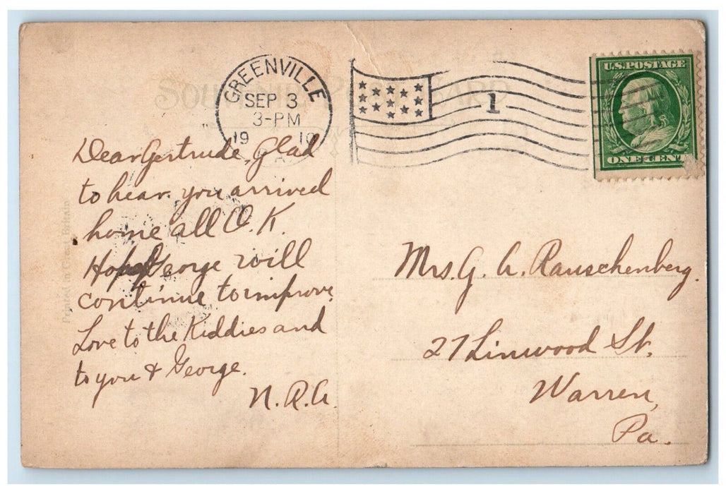 1910 High School Building Lake View Sharon Greenville Pennsylvania PA Postcard