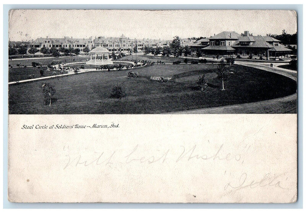 1906 View Of Steel Circle At Soldiers Home Madison Indiana IN Antique Postcard