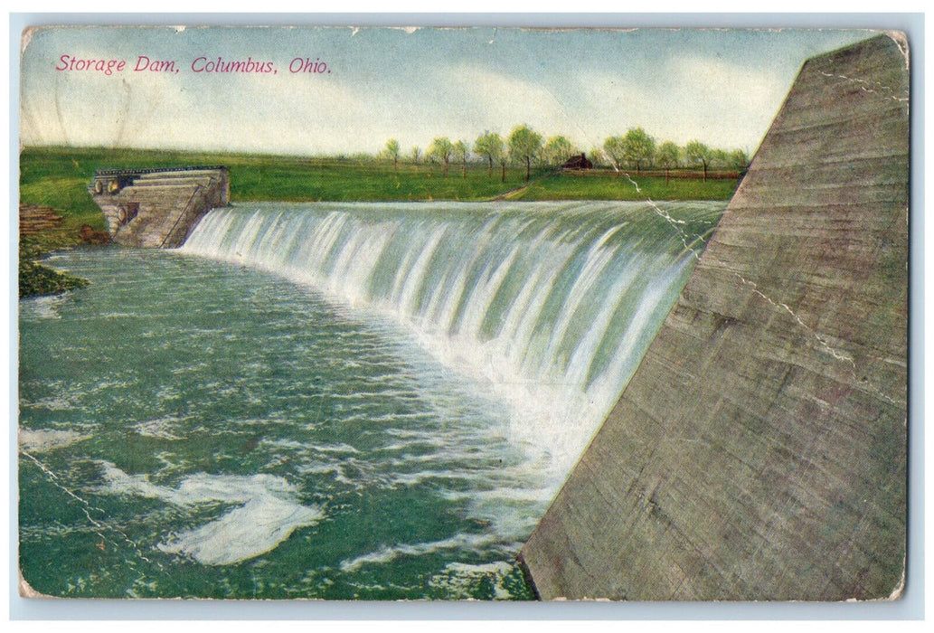 1911 Storage Dam Columbus Ohio OH Clouse Lake OH Antique Posted Postcard