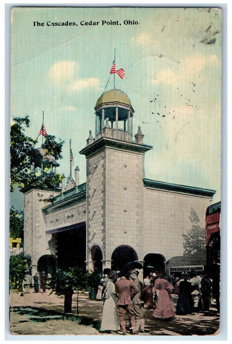 1914 Building of The Cascades Cedar Point Ohio OH Antique Posted Postcard