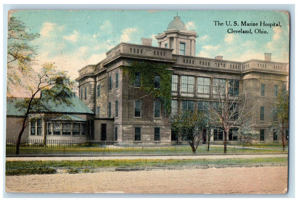 1910 The U.S. Marine Hospital Cleveland Ohio OH Antique Posted Postcard