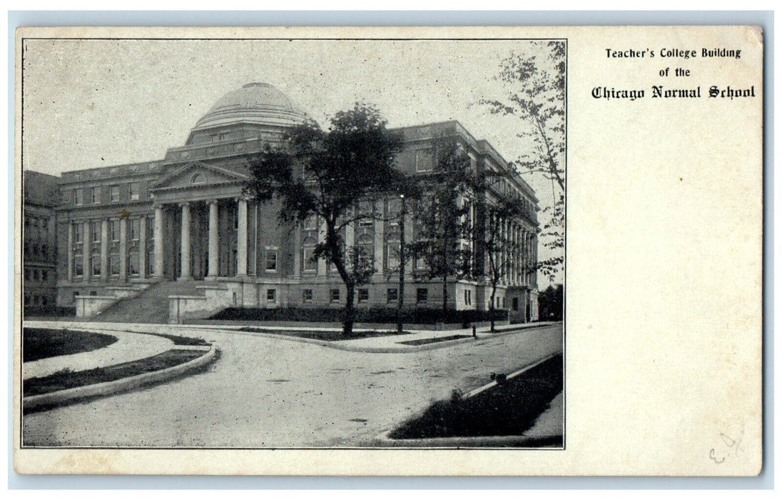 c1905 Teachers College Building Exterior Chicago Normal School Illinois Postcard