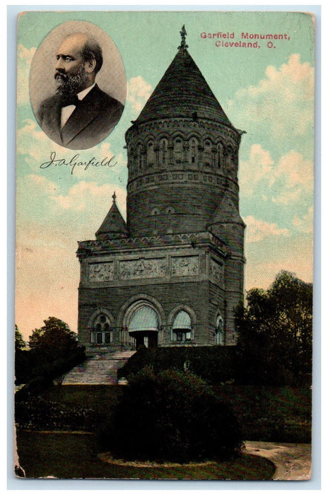 1914 View of Garfield Monument Cleveland Ohio OH Antique Posted Postcard