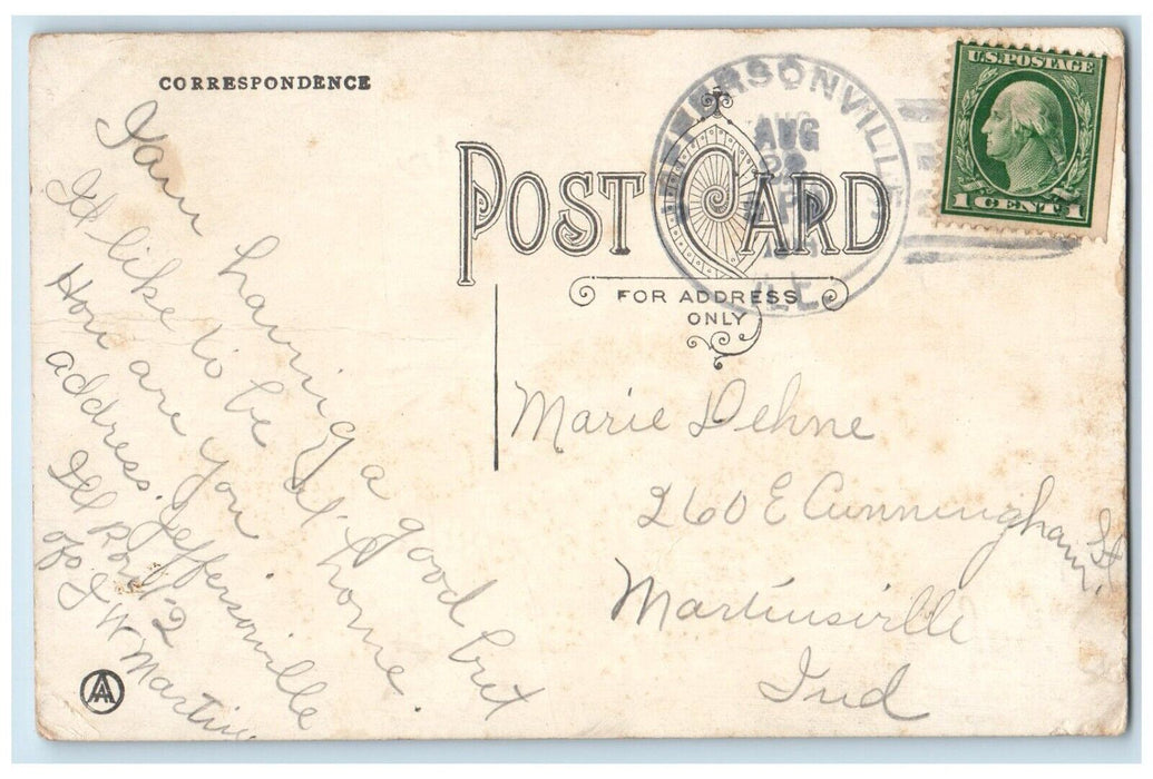 1914 If You Would Only Come Jeffersonville Illinois Pennant IL Vintage Postcard