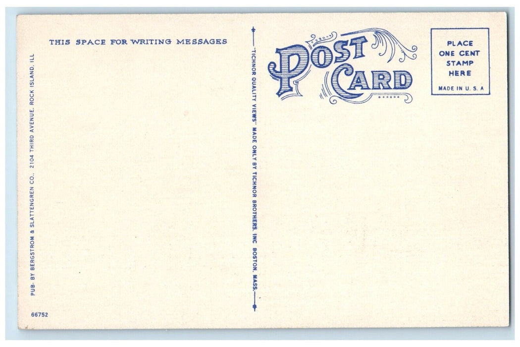 1940 Royal Neighbors Building Exterior Classic Car Rock Island Illinois Postcard