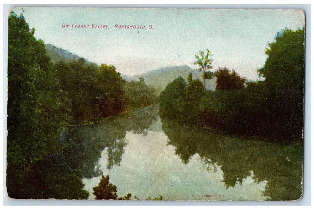 c1910 Scene On Tygart Valley Portsmouth Ohio OH Antique Unposted Postcard