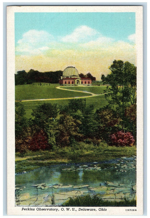c1920's Perkins Observatory O.W.U. Delaware Ohio OH Antique Postcard