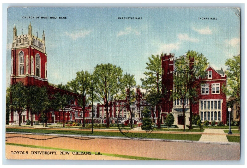 1940 Loyola University Marquette Hall Thomas Hall New Orleans Louisiana Postcard