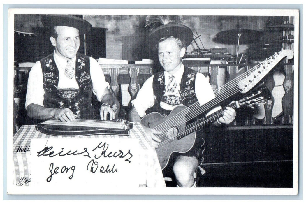 c1940 World Famous Heidelburg Restaurant Singing Waiters Hallandale FL Postcard
