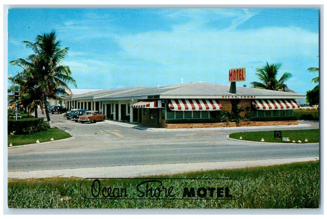 c1960 Roadside View Ocean Shore Motel Building Miami Beach Florida FL Postcard