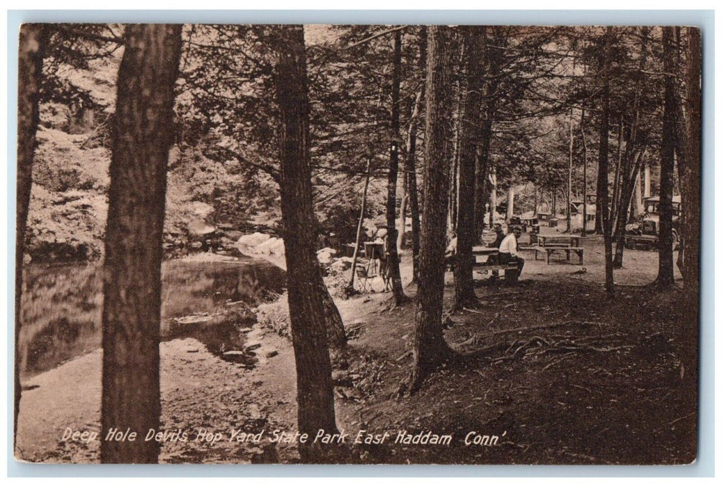 c1910 Deep Hole Devils Hop Yard State Park East Haddam CT Advertising Postcard