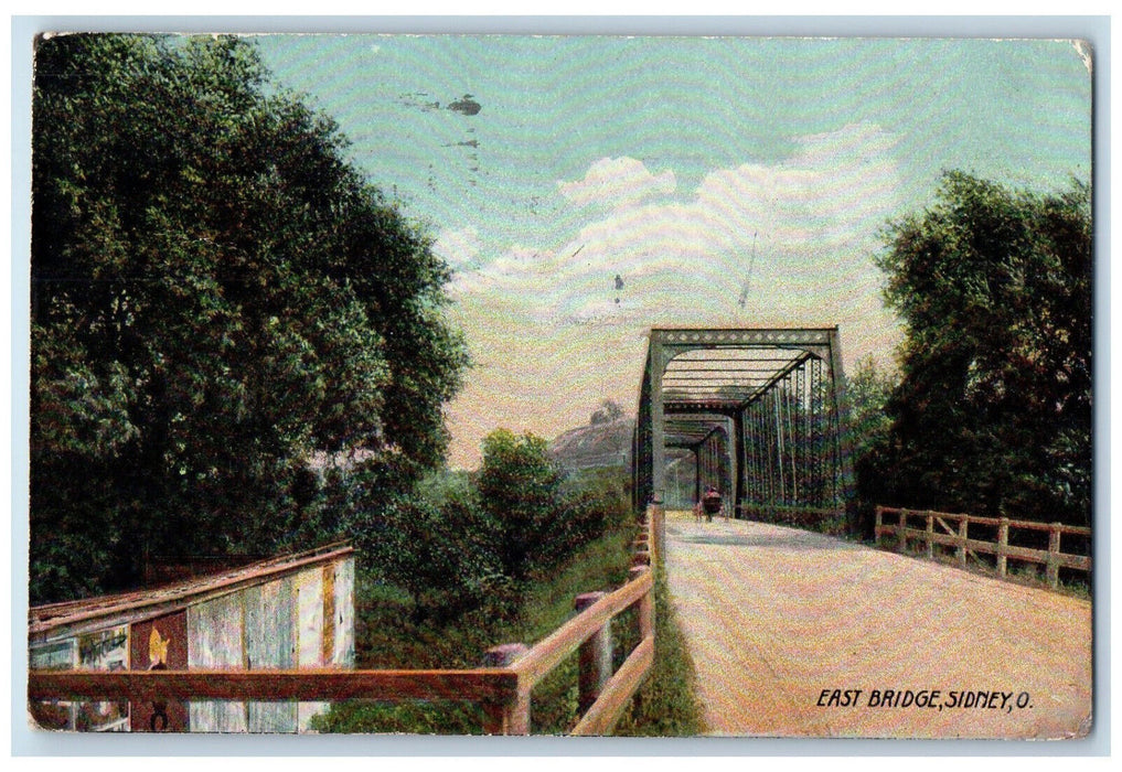 1907 East Bridge Sidney Ohio OH Antique Posted Rotograph Co. Postcard