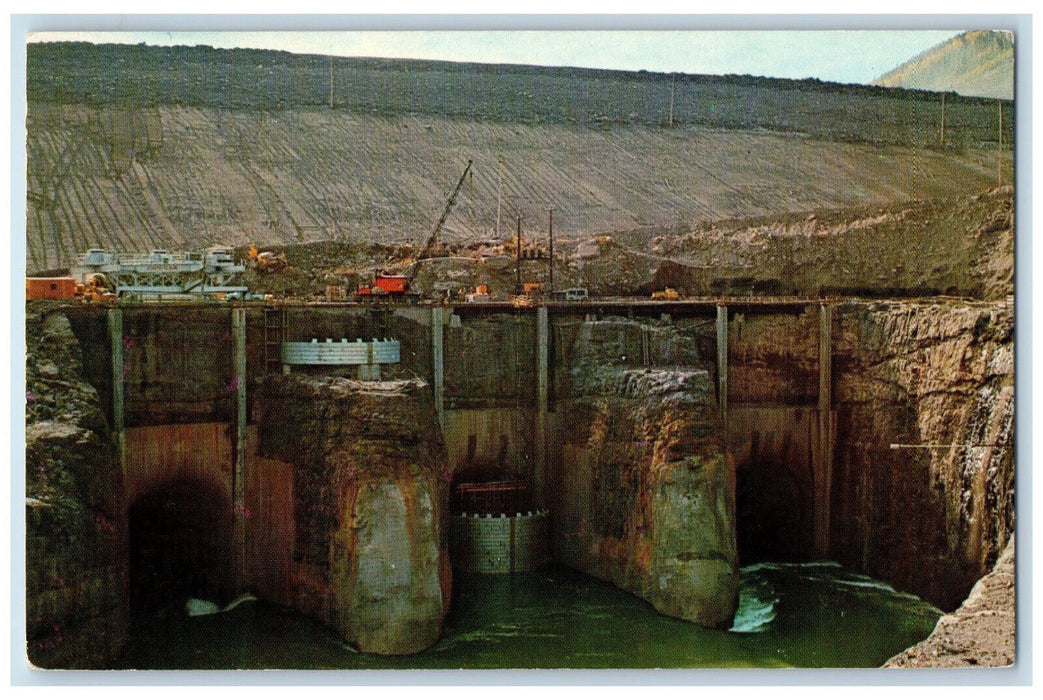 c1950's Intake of Diversion Tunnels of Peace Dam Canada Vintage Postcard