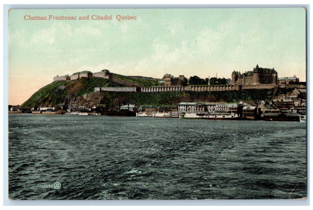 c1910 Chateau Frontenac and Citadel Quebec Canada Unposted Postcard