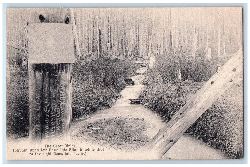 c1910 The Great Divide Stream Into Atlantic Canada Antique Unposted Postcard