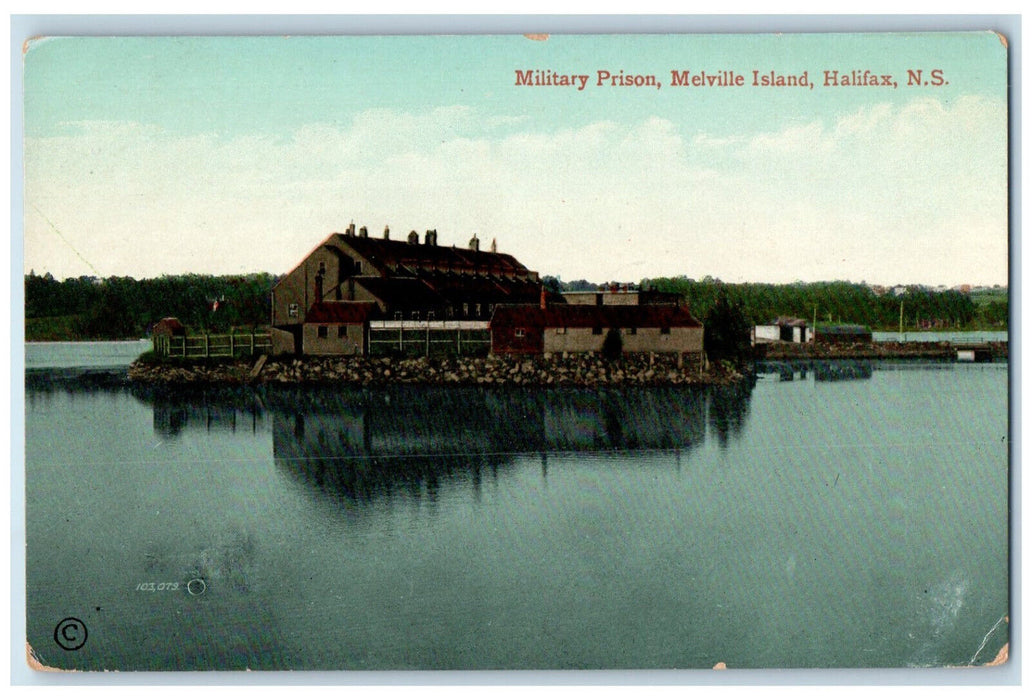 c1910 Military Prison Melville Island Halifax NS Canada Antique Postcard