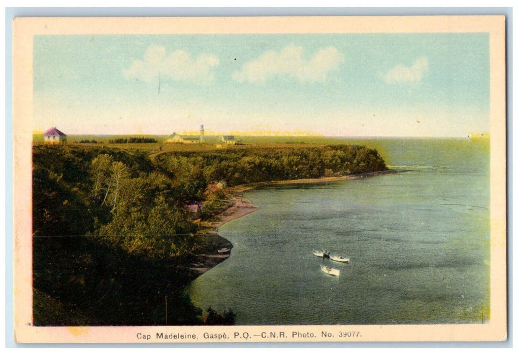 c1950's Cap Madeleine Gaspe PQ(Quebec) Canada CNR Boating Vintage Postcard