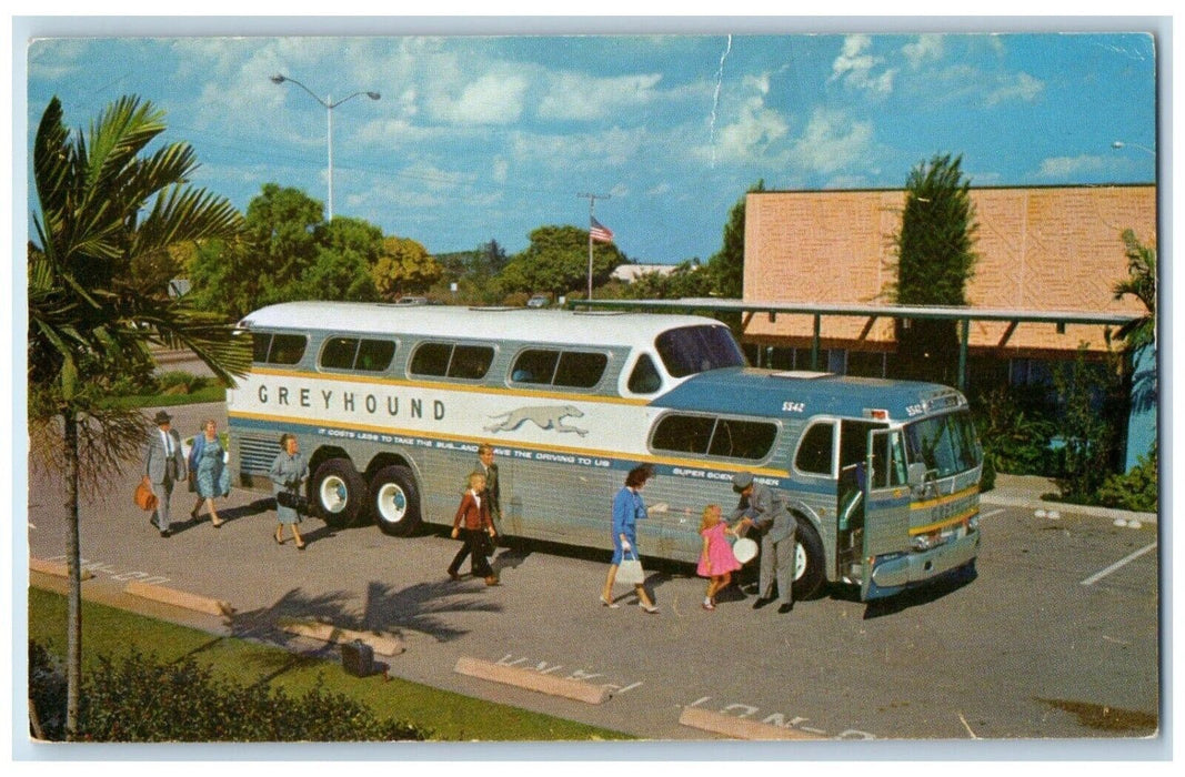 Greyhound America's Favorite Bus The Super Scenicruiser Woodward IA Postcard