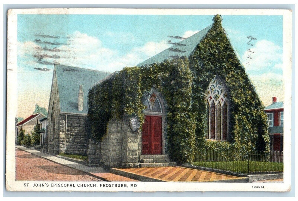 1936 St. John Episcopal Church Exterior Building Frostburg Maryland MD Postcard