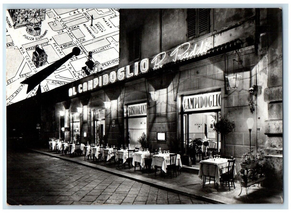 1972 Restaurant Al Campidoglio View Firenze Florence Italy RPPC Photo Postcard