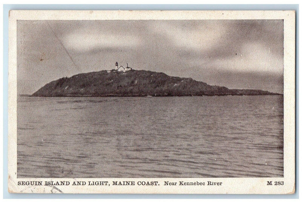 1909 Seguin Island Light Lighthouse Exterior Kennebec River Maine Coast Postcard