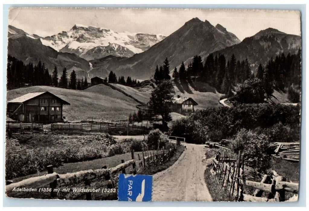 1948 Mountain Cottage View Wildstrubel Adelboden Switzerland RPPC Photo Postcard