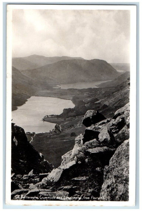 1964 Buttermere Crummock Loweswater From Fleetwith England RPPC Photo Postcard