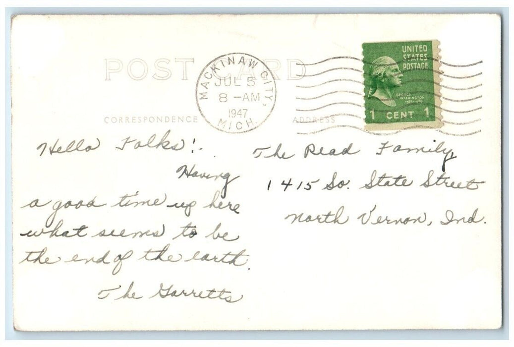 1947 City Of Cheboygan Ferry Boat Mackinaw Michigan MI RPPC Photo Postcard