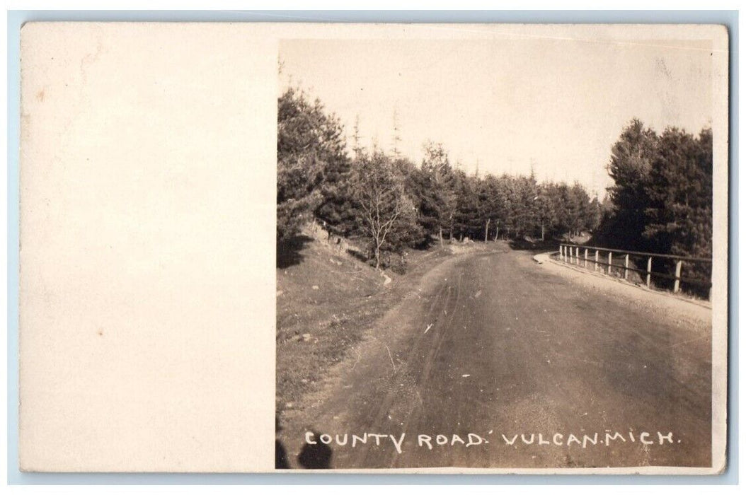 c1910's County Road Vulcan Norway Michigan MI RPPC Photo Unposted Postcard