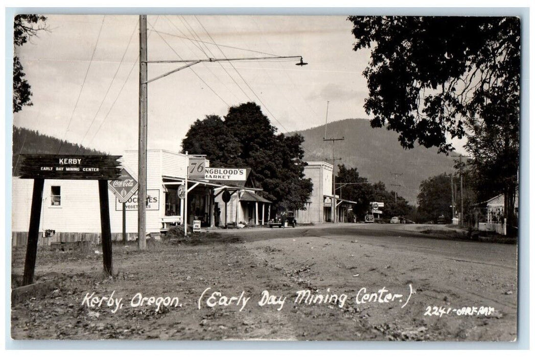 c1940's Early Day Mining Center Market Kerby Oregon OR RPPC Photo Postcard